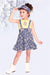 Ministitch Girls Wear Yellow Blue Floral Print Frock with Top - Blue & Yellow