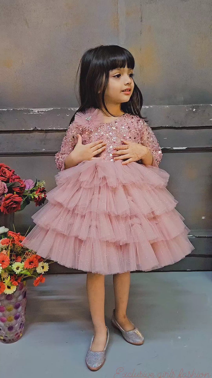 western party dress for Girls Pink, Stylish Imported winter collection –  fancydresswale.com