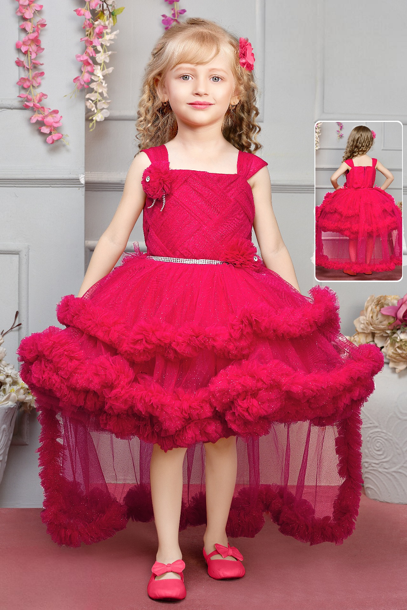Flowery Red Baby Dress – babiesfrock