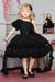 Ministitch Designer Soild dress with bow embellished multifrilled tail dress for baby Girls-Black