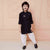 Ministitch black cotton rayon pathani and salwaar for boys
