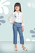 Ministitch shirt style Top and pant set for baby Girls -Blue