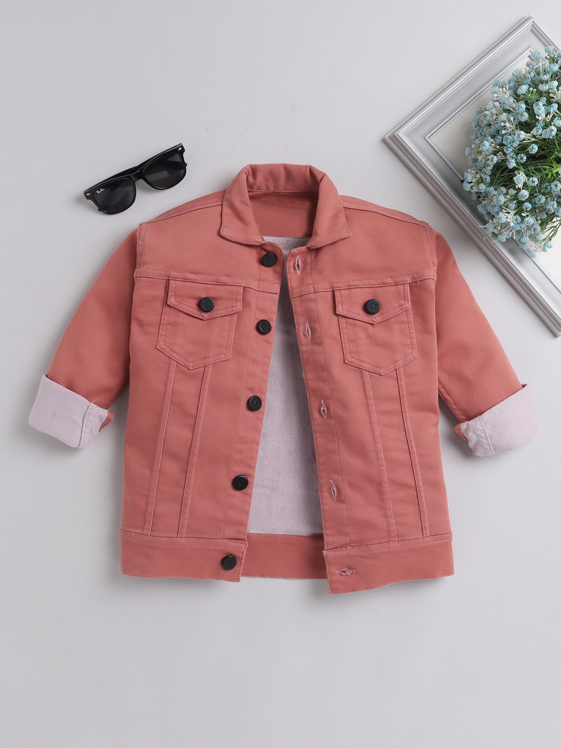 Ladies Fleece Indiamart Ladies Peach Hoodie Pink Denim Jacket Men