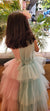Ministitch Dual colour designer tulle gown for baby girls