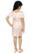 Ministitch Shinning Baby Pink knee length midi dress with multicolour waistbelt