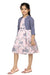 Ministitch Floral Print Babypink Fit & Flare Dress with Navy Blue polka print Over Coat