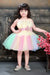 Ministitch Fone soft Tulle with multicolour sequin bow belt frock for baby girls
