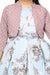 Ministitch Floral Print Sky Blue Fit & Flare Dress with Pink Bobby print Over Coat