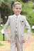 Ministitch 5pc standard notch textured coat suit set for boys - Beige