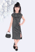 Ministitch self designed Glitter knit midi dress for Girls -Grey
