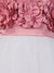 Ministitch satin flower crafted soft Tulle Frock for Girls - Pink