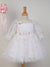Ministitch 3D bow crafted soft Tulle Frock for Girls - WHITE