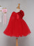 Ministitch Red soft Tulle sparkling  Frock for Girls
