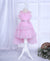 Ministitch Baby Pink soft Tulle sparkling high low  Frock for Girls