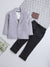 Ministitch 3 pc Grey Blazer, Tshirt and pant set for kids