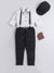 Ministitch 5 pcs suspender set with white shirt and Black pant for boys