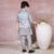Ministitch Self designed kurta pyjama and jacket set for boys -Grey