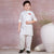 Ministitch Mandarin Neck Kurta,salwar and Jacket Set for boys- Off white
