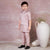 Ministitch Self designed kurta pyjama and jacket set for boys -Onion pink