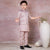 Ministitch Self designed kurta pyjama and jacket set for boys -Onion pink