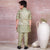 Ministitch Self designed kurta pyjama and jacket set for boys -Green