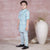 Ministitch Self designed kurta pyjama and jacket set for boys -Sky Blue