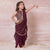 Ministitch Wine sequin Dhoti style saree set for Girls