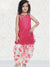Ministitch Rani Pink Mirror Work Georgette Kurta and Baby Pink Tie and dye Patiala Suit for Festive Wear